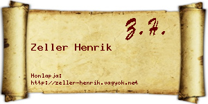 Zeller Henrik névjegykártya